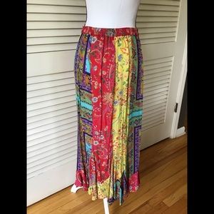 Jewel-tone Asymmetrical hem skirt